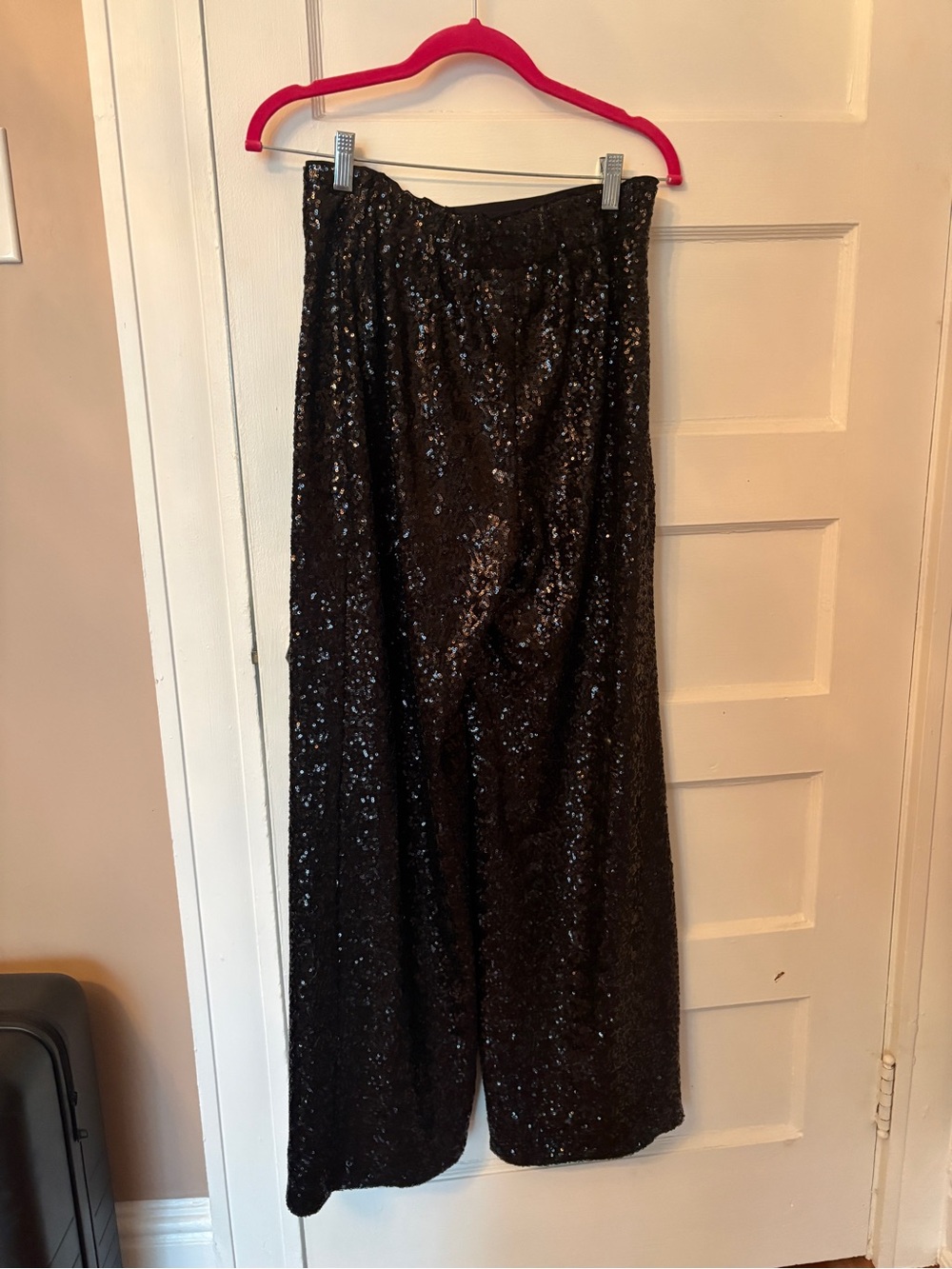 House of Harlow 1960 Black Sequin Wide Leg Trouser